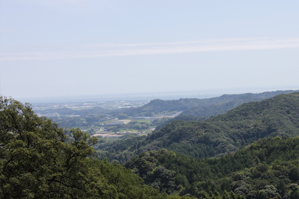 小笠山砦より髙天神城を望む
